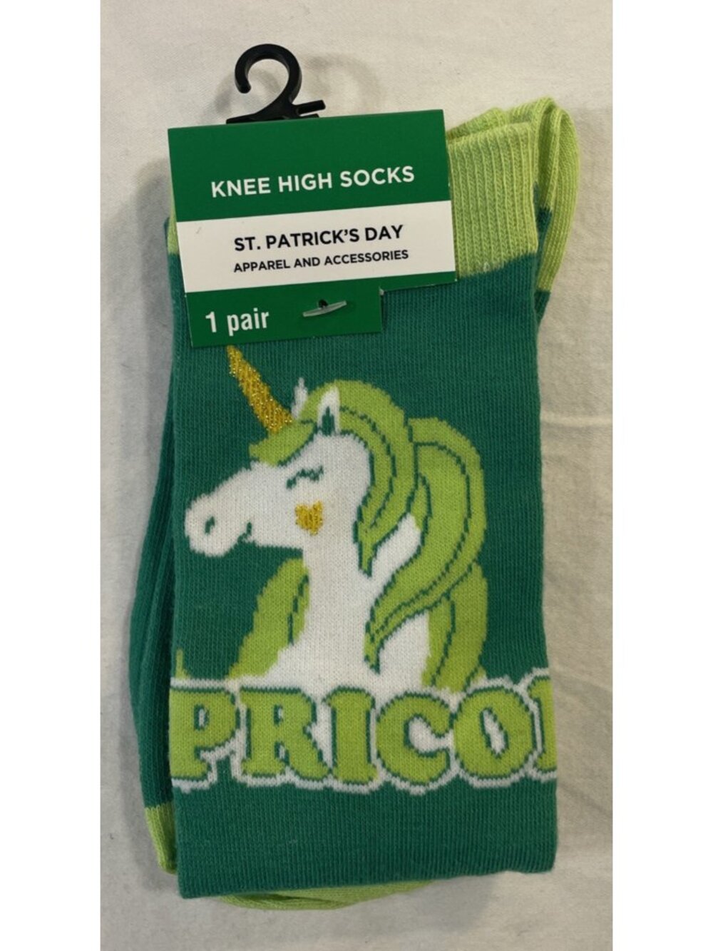 St Patrick's Day Knee High Socks Green Lepricorn Adult One Size Fits Most